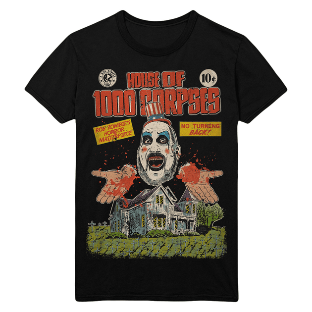 T-shirt Unisex House Of 1000 Corpses - Noir, Tailles S à 3XL, Neuf Avec étiquettes