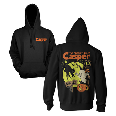 Black hoodie with 'Casper the Friendly Ghost' Halloween-themed Graphic.