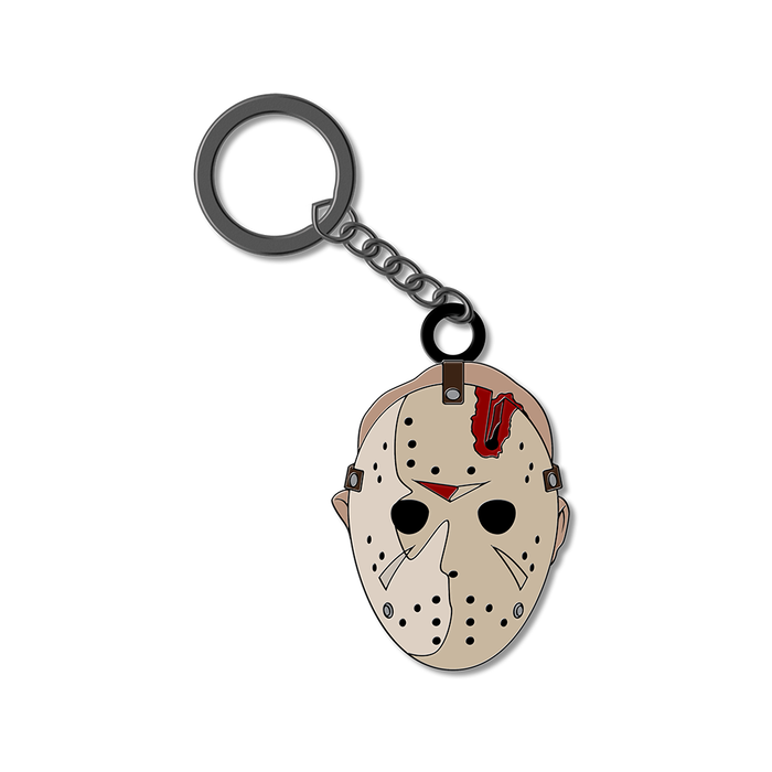 Keychain with a Jason Voorhees from Friday the 13th: The Final Chapter design on a white background