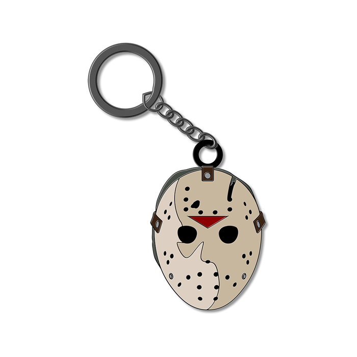 Keychain with a Jason Voorhees from Friday the 13th Part VII: Jason Lives design on a white background