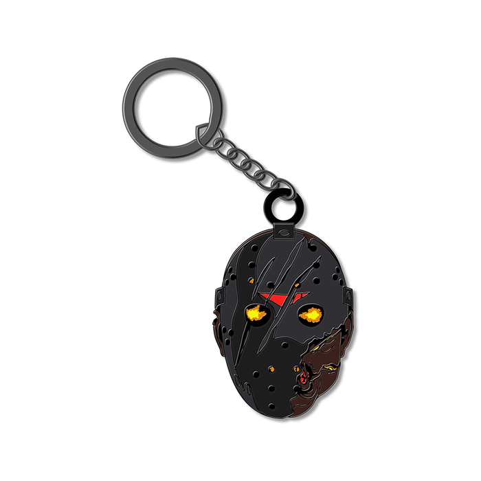 Keychain with a Savini Jason from Friday the 13th: The Game design on a white background
