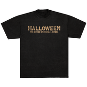 Black t-shirt with 'Halloween: The Curse of Michael Myers' text and graphic