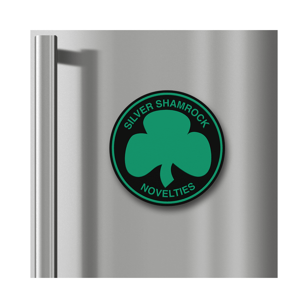 Halloween III: Silver Shamrock Logo - PVC Fridge Magnet – Gutter Garbs Halloween III: Silver Shamrock Logo - PVC Fridge Magnet – Gutter Garbs