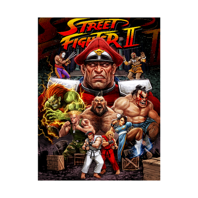 Poster of 'Street Fighter II' with characters and logo