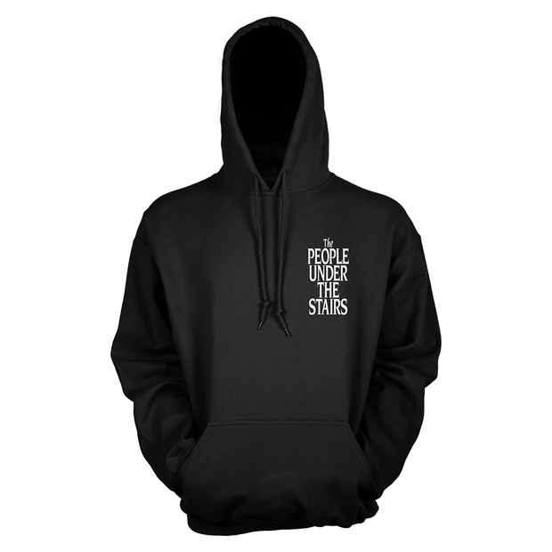 Black hoodie with 'The People Under The Stairs' text
