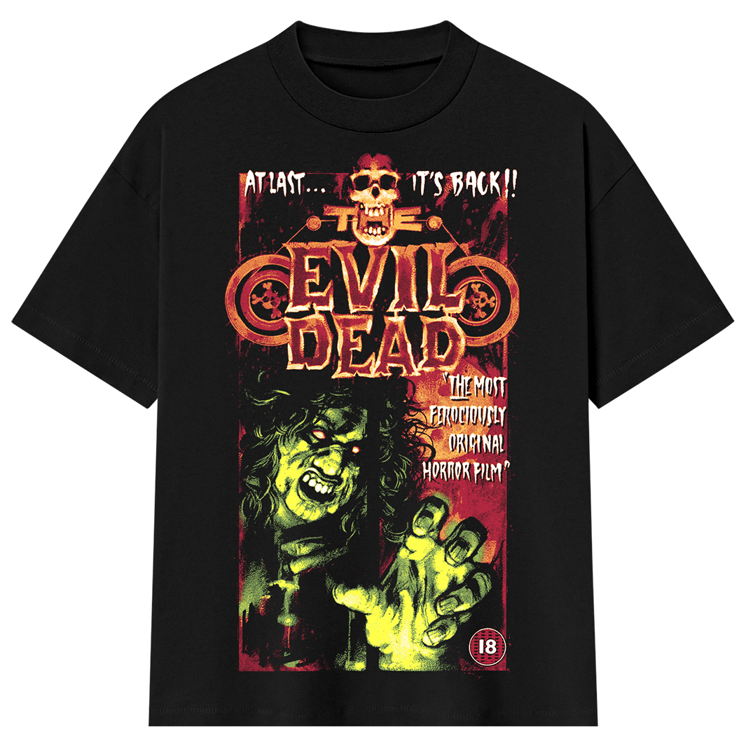 The Evil Dead: UK VHS T-Shirt (Shaka Wear - Oversized) – Gutter Garbs