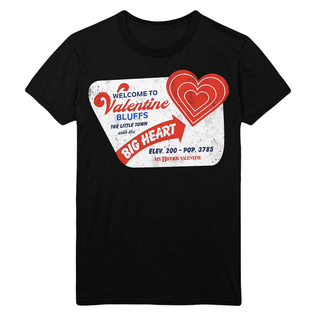 My Bloody Valentine: Valentine Bluffs Sign T-Shirt – Gutter Garbs
